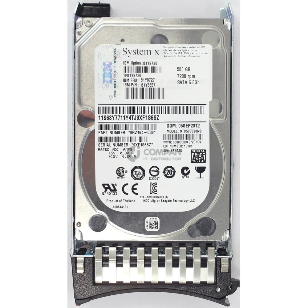 81Y9727 IBM HDD 500GB 7.2K NL SATA 6G 2.5" SFF HOT-SWAP
